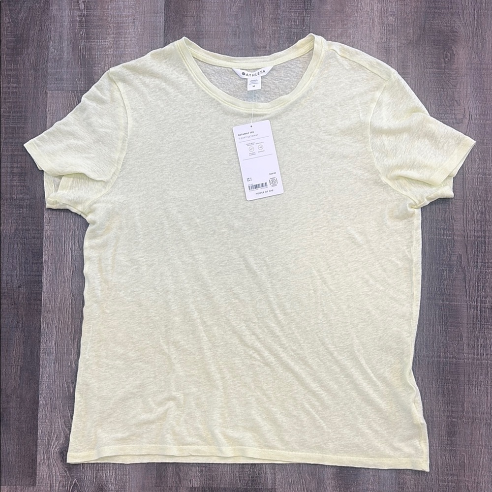 Athleta Light Yellow T-Shirt medium